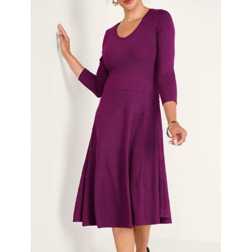 Soft Surroundings Take Shape Ribbed Knit Midi Dress